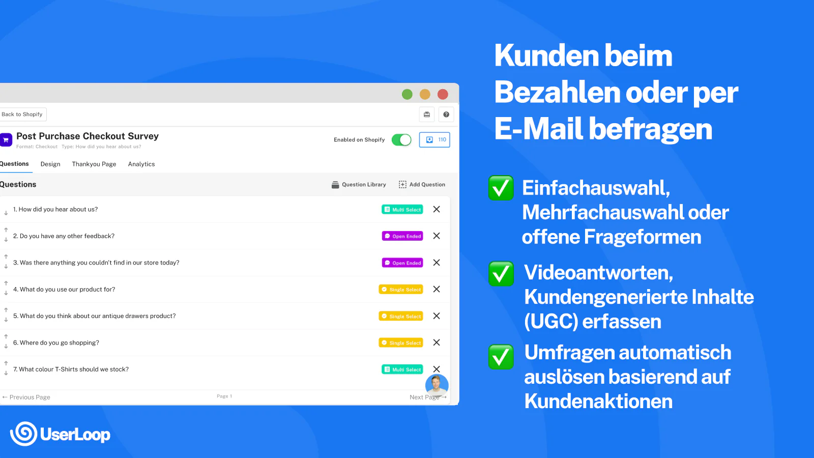 Kunden beim Bezahlen oder per E-Mail befragen