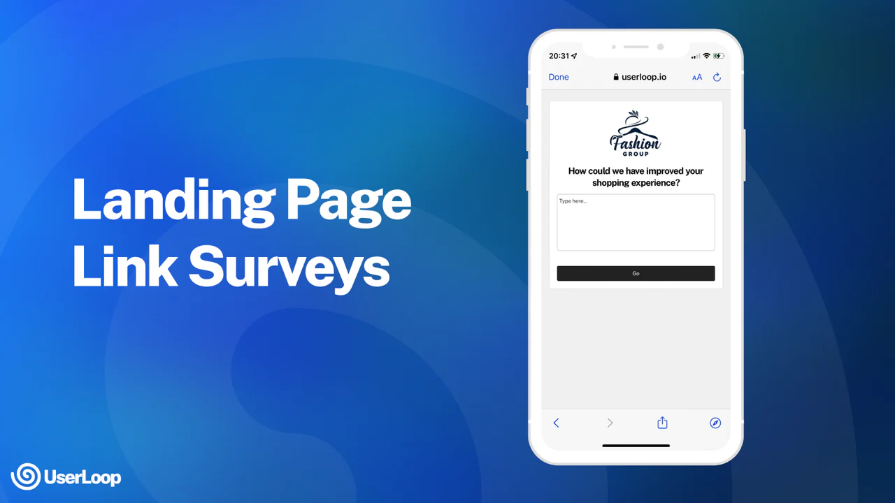 Share the link to a survey landing page to collect responses