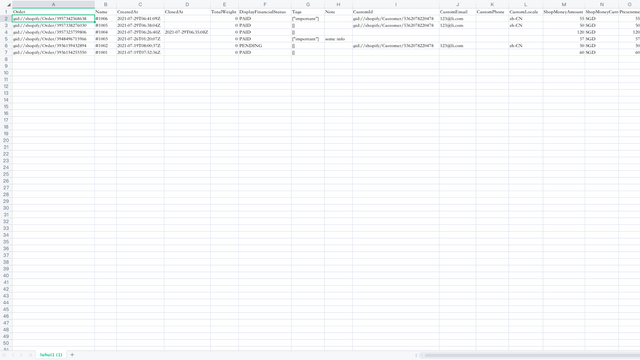 Bestelldaten in CSV exportieren