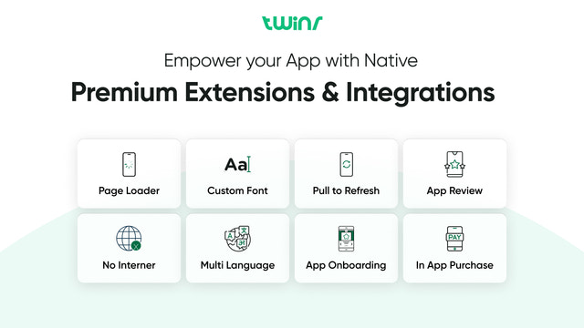 Twinr mobile app builder plug and play with integrations