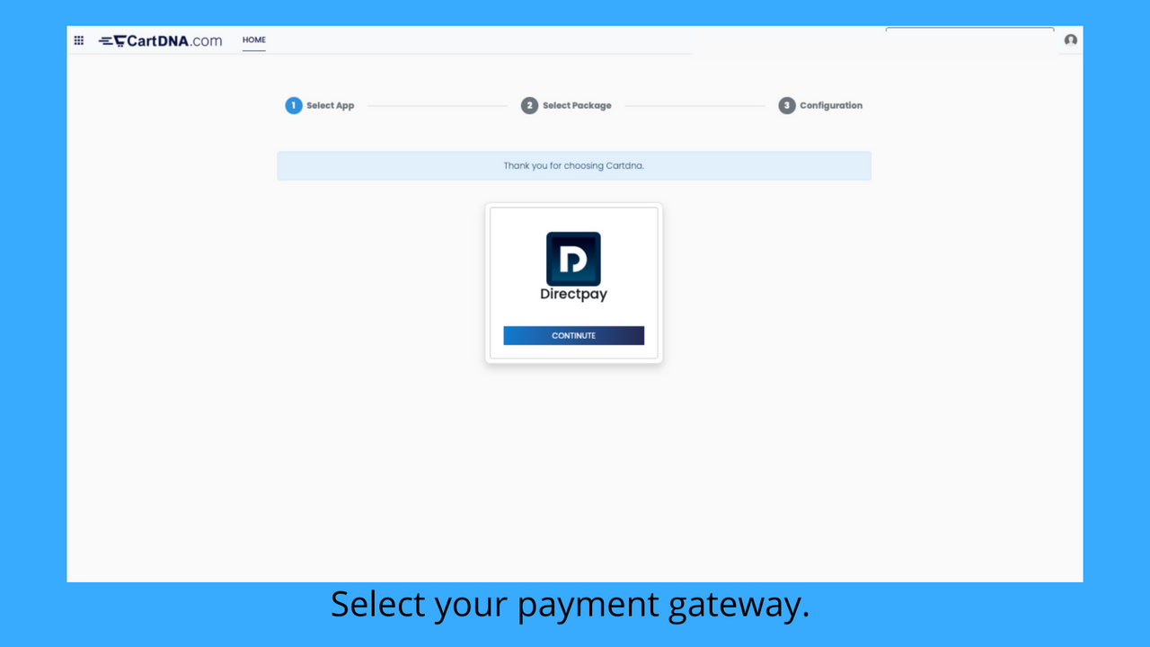 Select your payment gateway. 