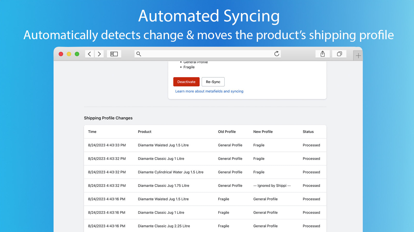 Detecta automáticamente los cambios y actualiza los perfiles