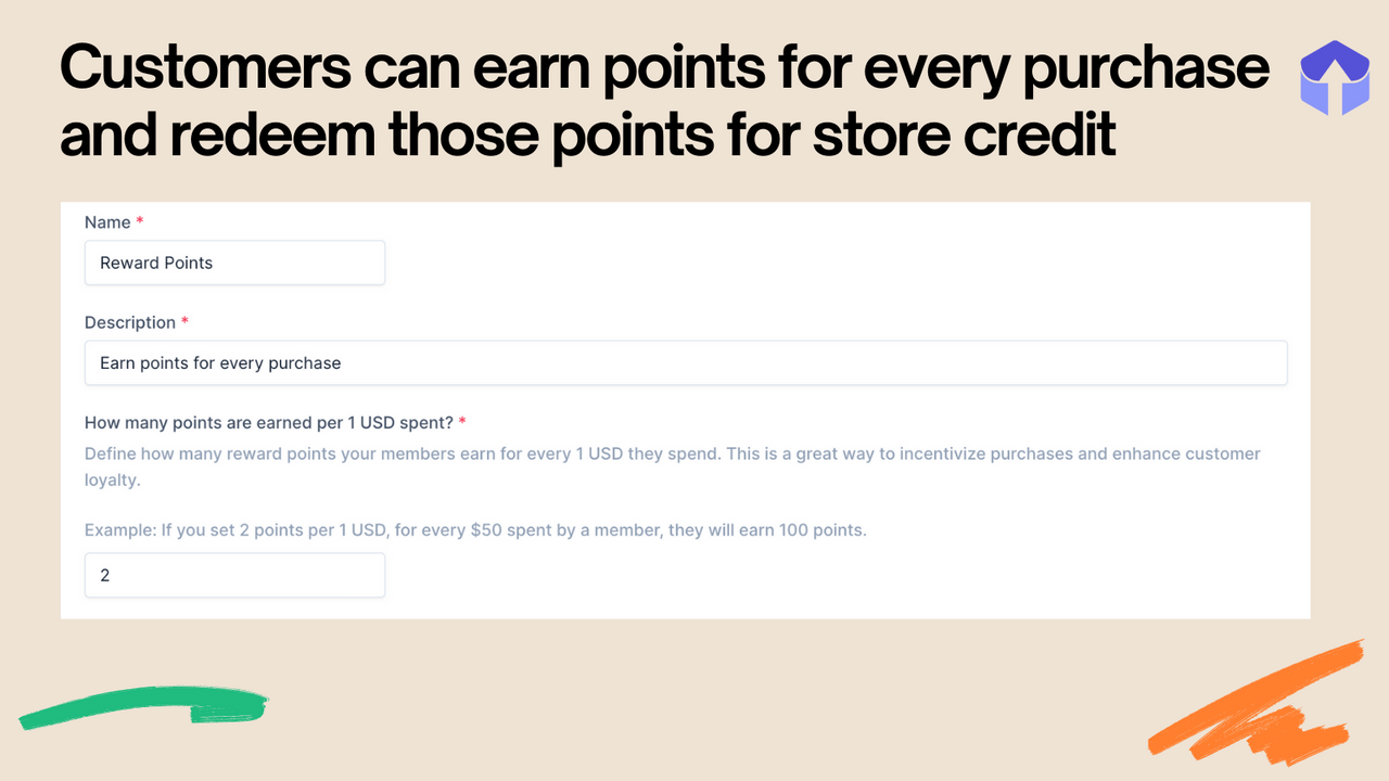 Customers earn points for each purchase & redeem those points