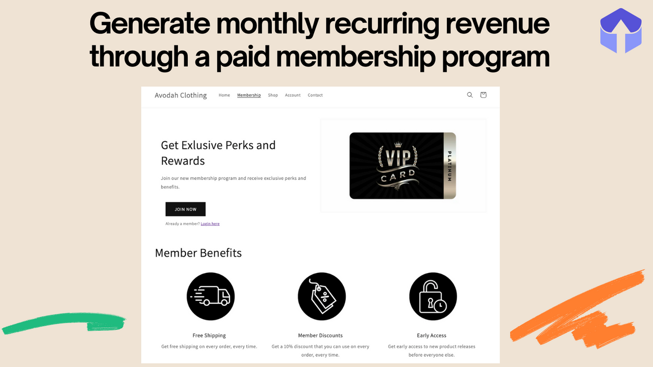 Generate monthly recurring revenue through a paid membership