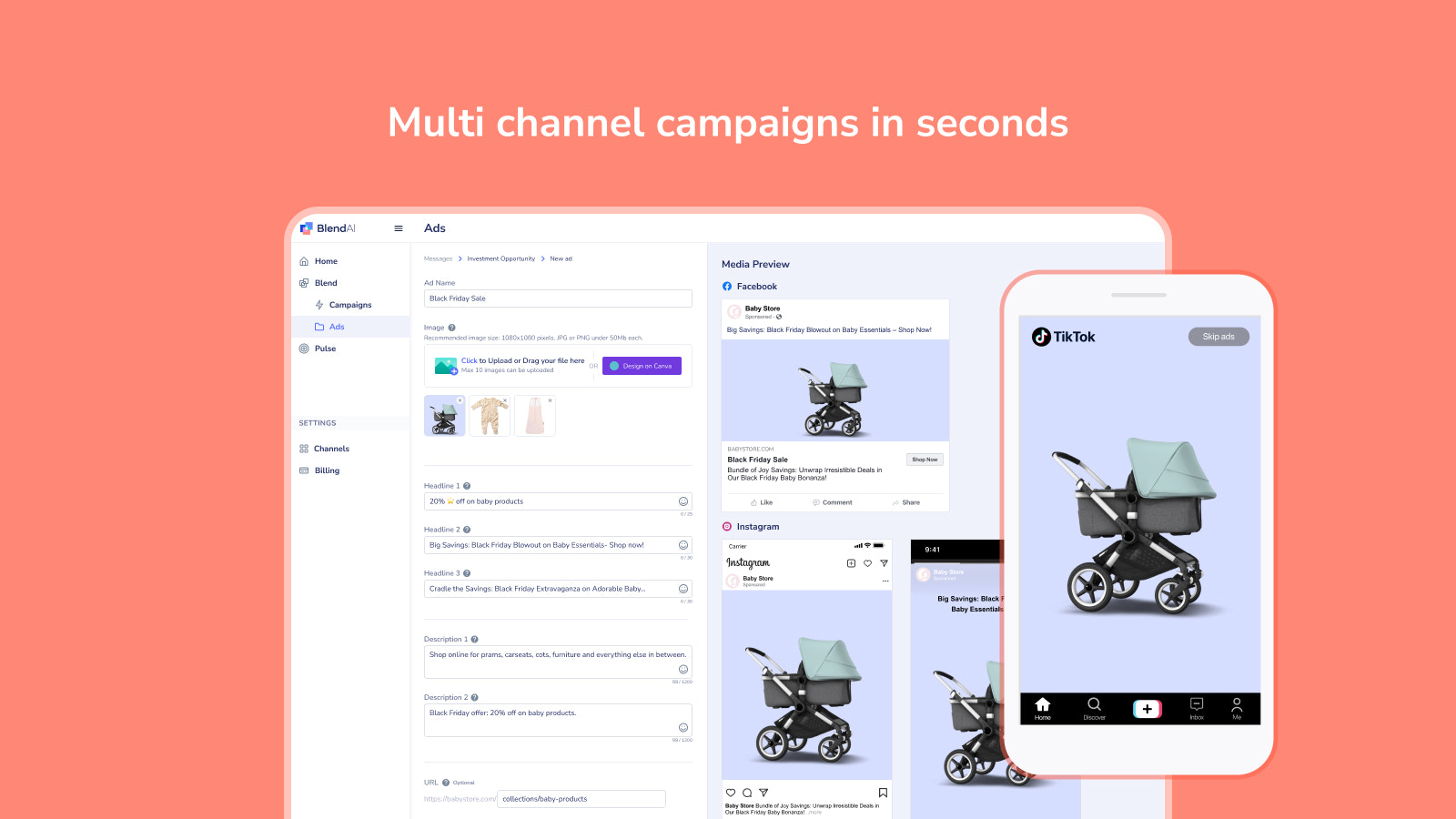 Multikanal-Werbekampagnen in Sekunden
