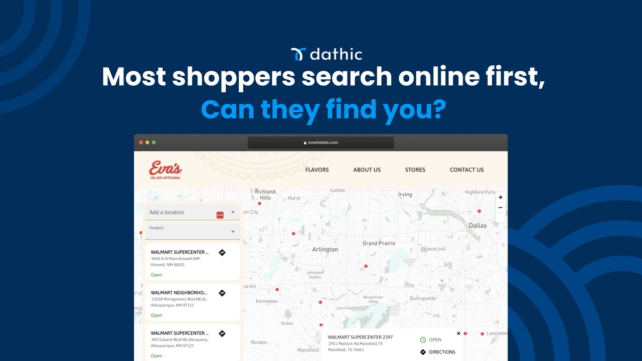 Dathic Product & Store Locator Screenshot