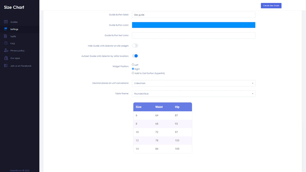 Create Size Guide for apparel, Guide des tailles, Guia de tallas