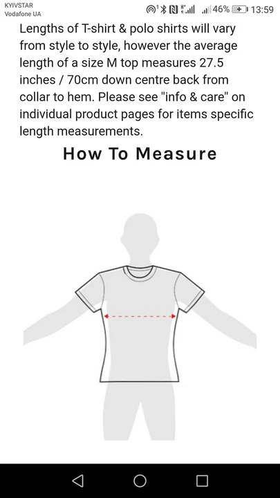 Size matters - Product sizes chart tables Description