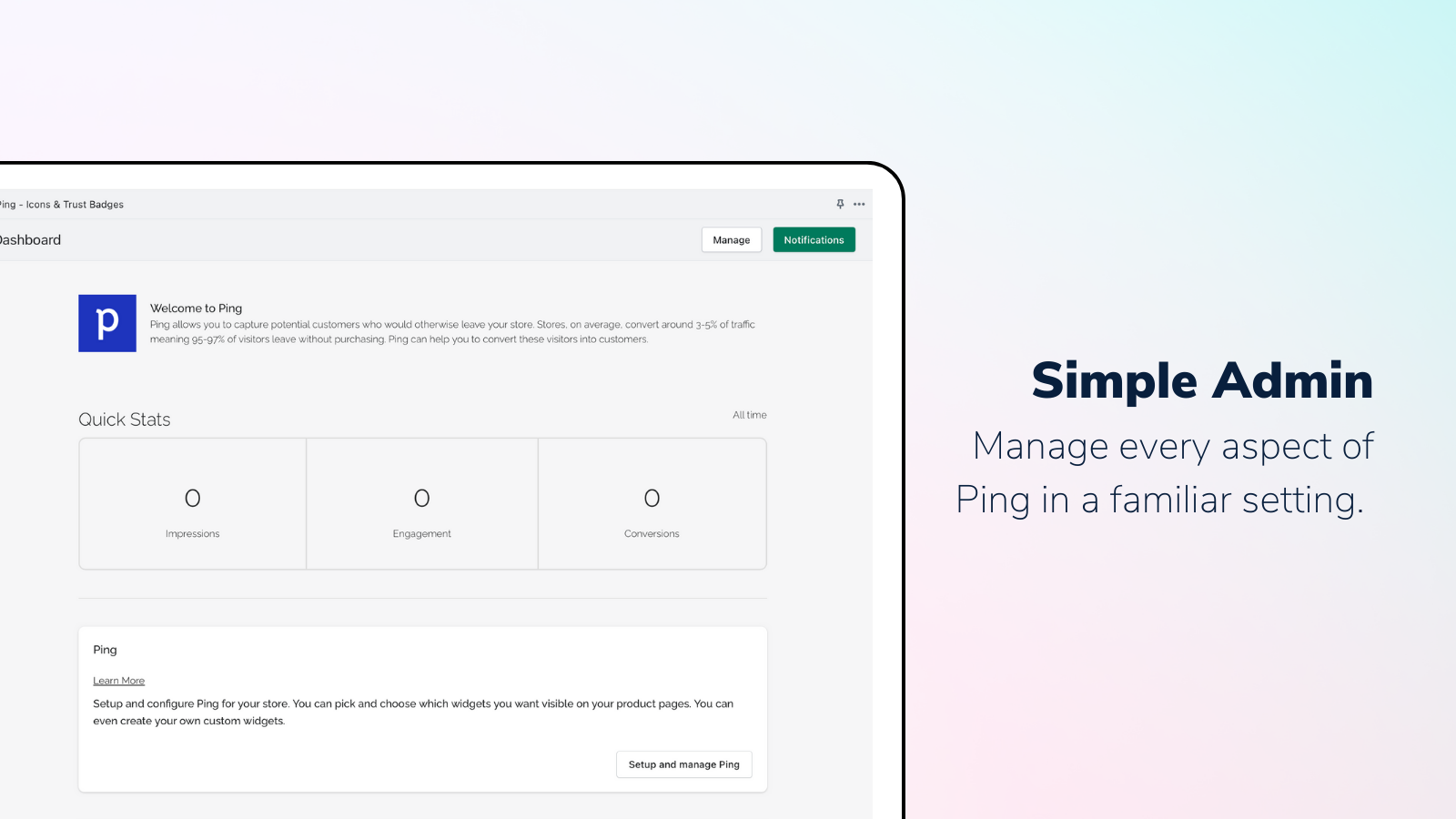 Ping ‑ Product features Screenshot