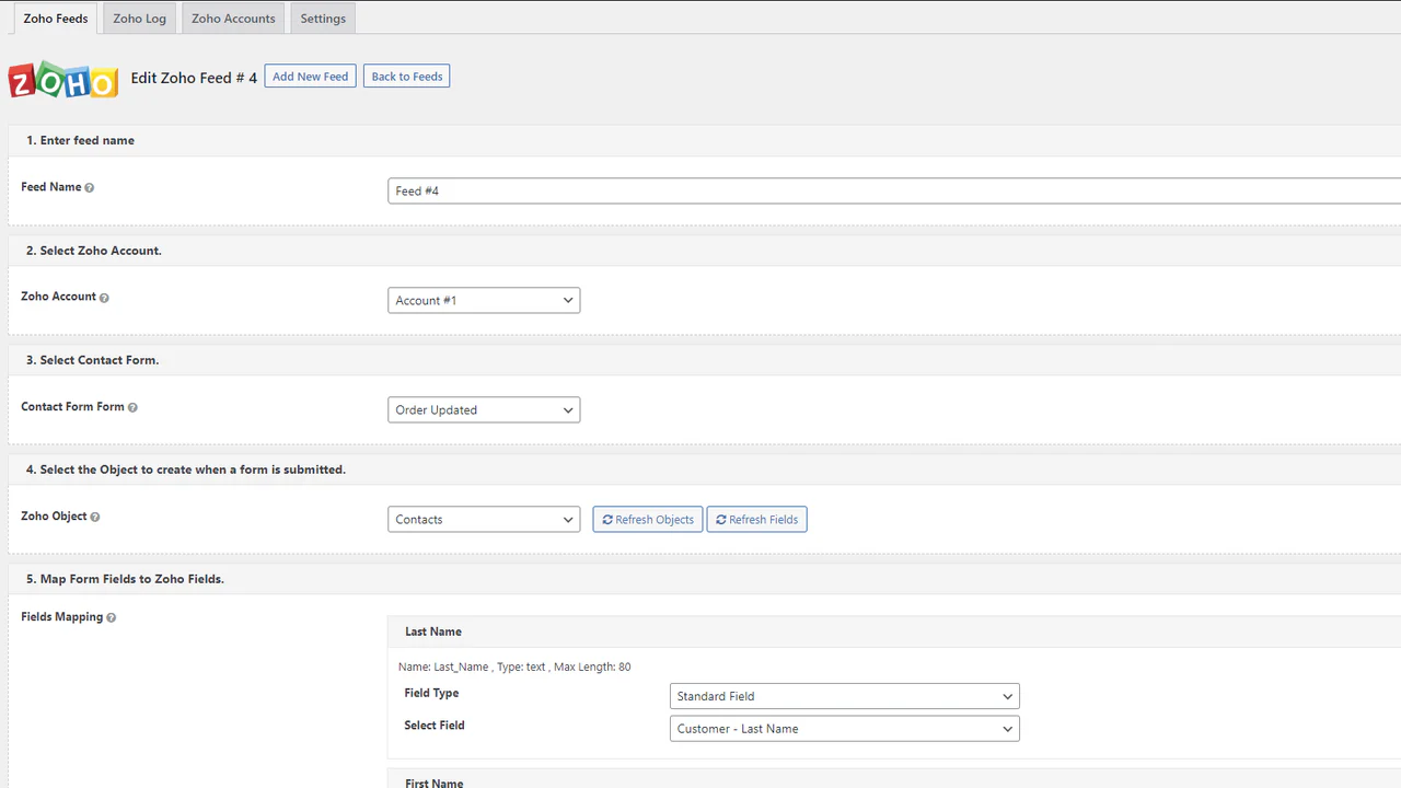 Map Shopify fields to Zoho fields