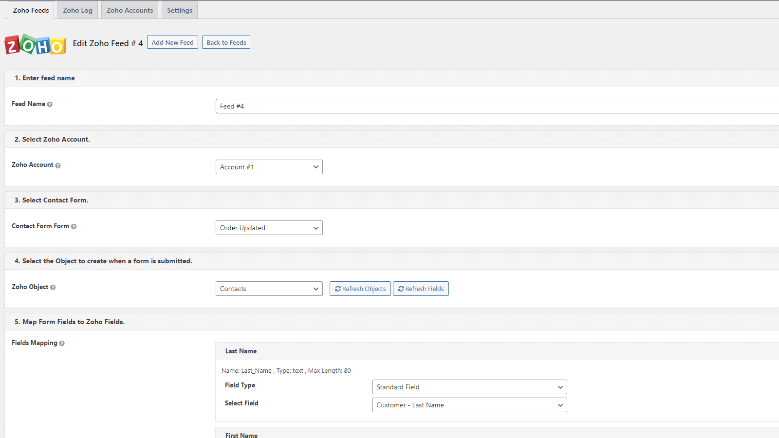 Map Shopify fields to Zoho fields