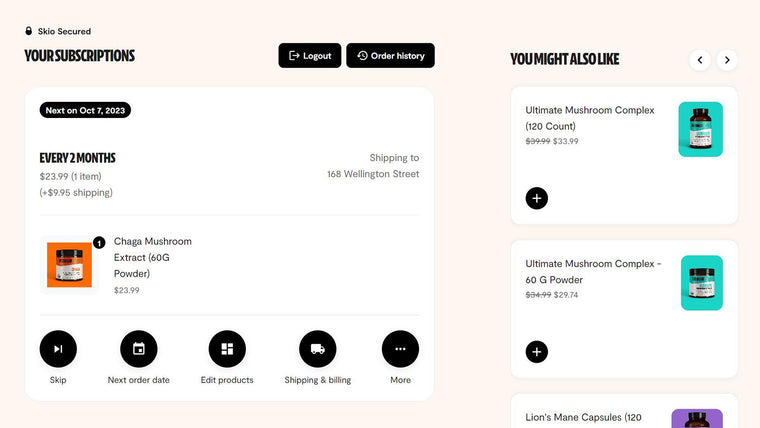 Skio Subscriptions (YC S20) Screenshot