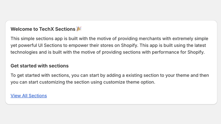 TechX Sections: Theme Sections Screenshot