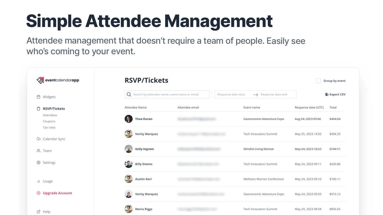 attendee management