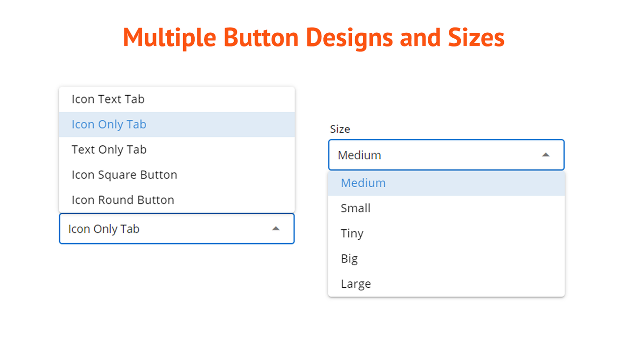 Button-Design und Größe