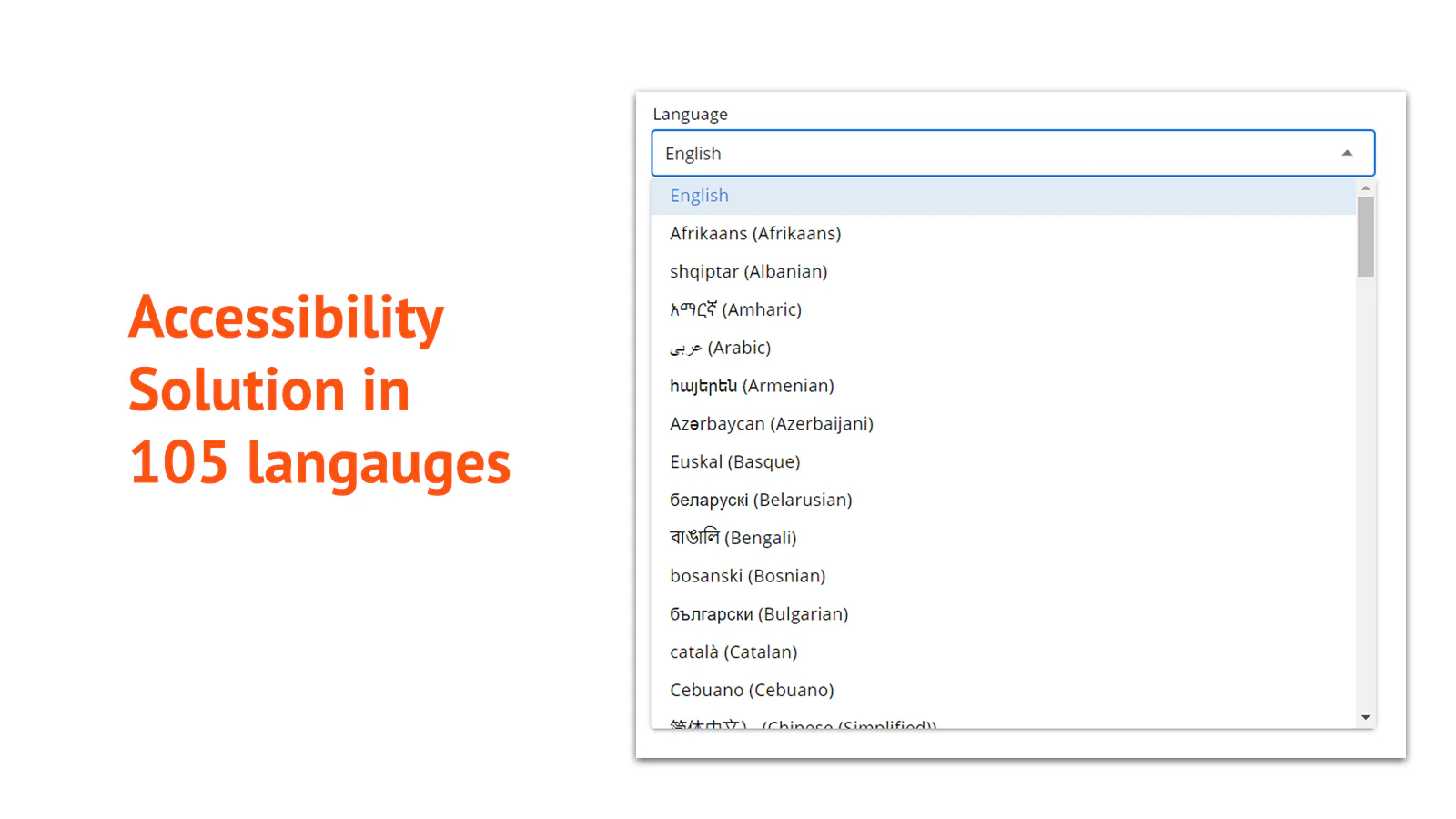 Langues prises en charge 