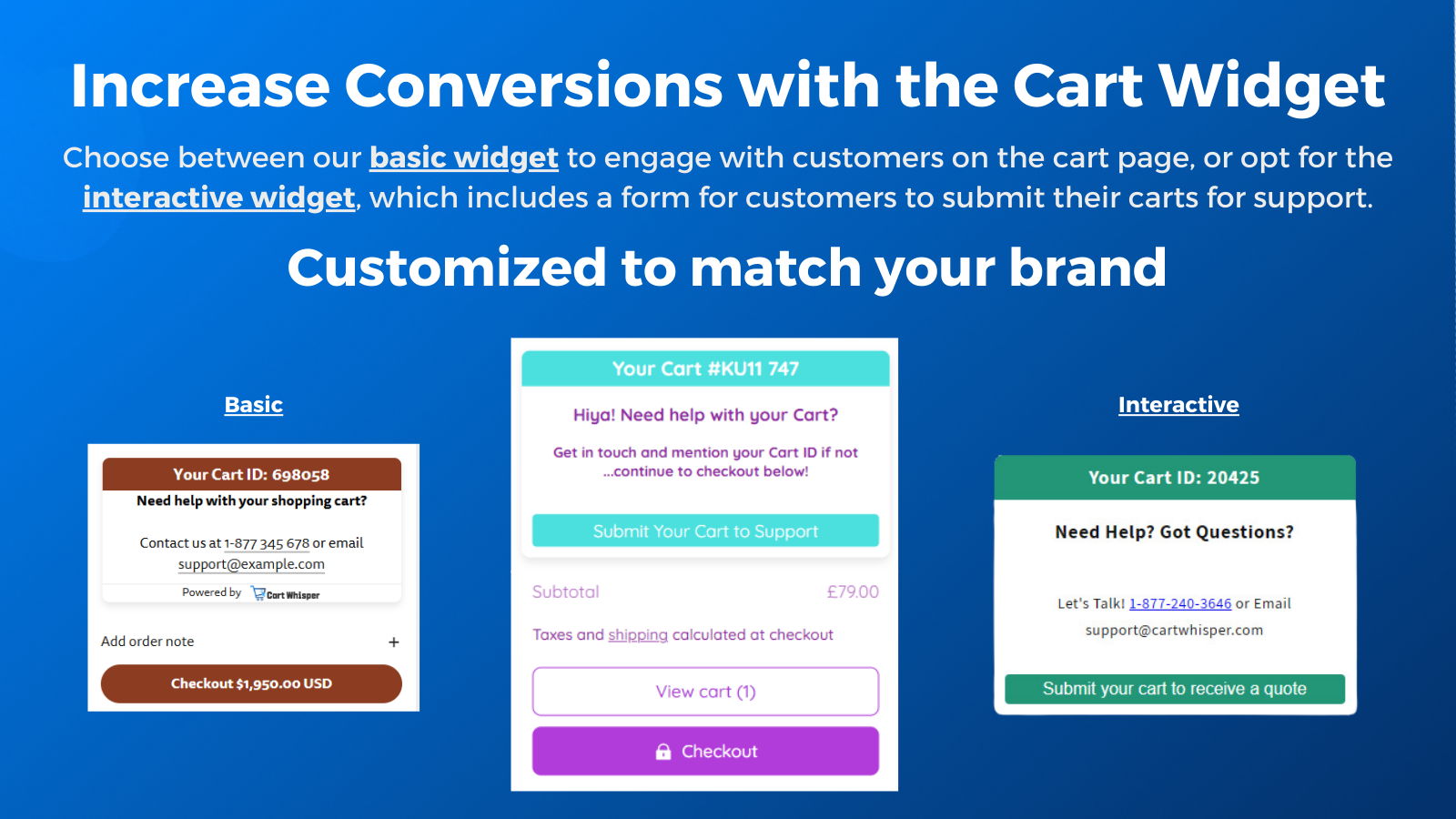 Cart Recovery with unique cart IDs, draft orders, exit popups