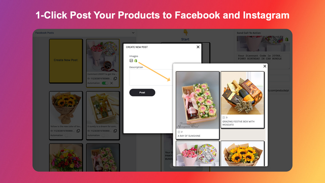 InstagramやFacebookに商品を投稿するのは簡単です