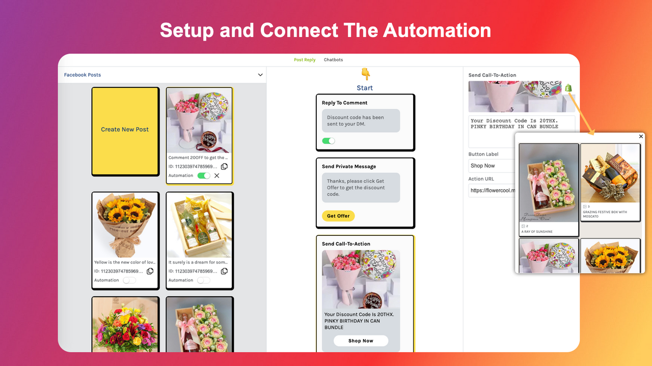 Sincronize produtos com Instagram e Facebook