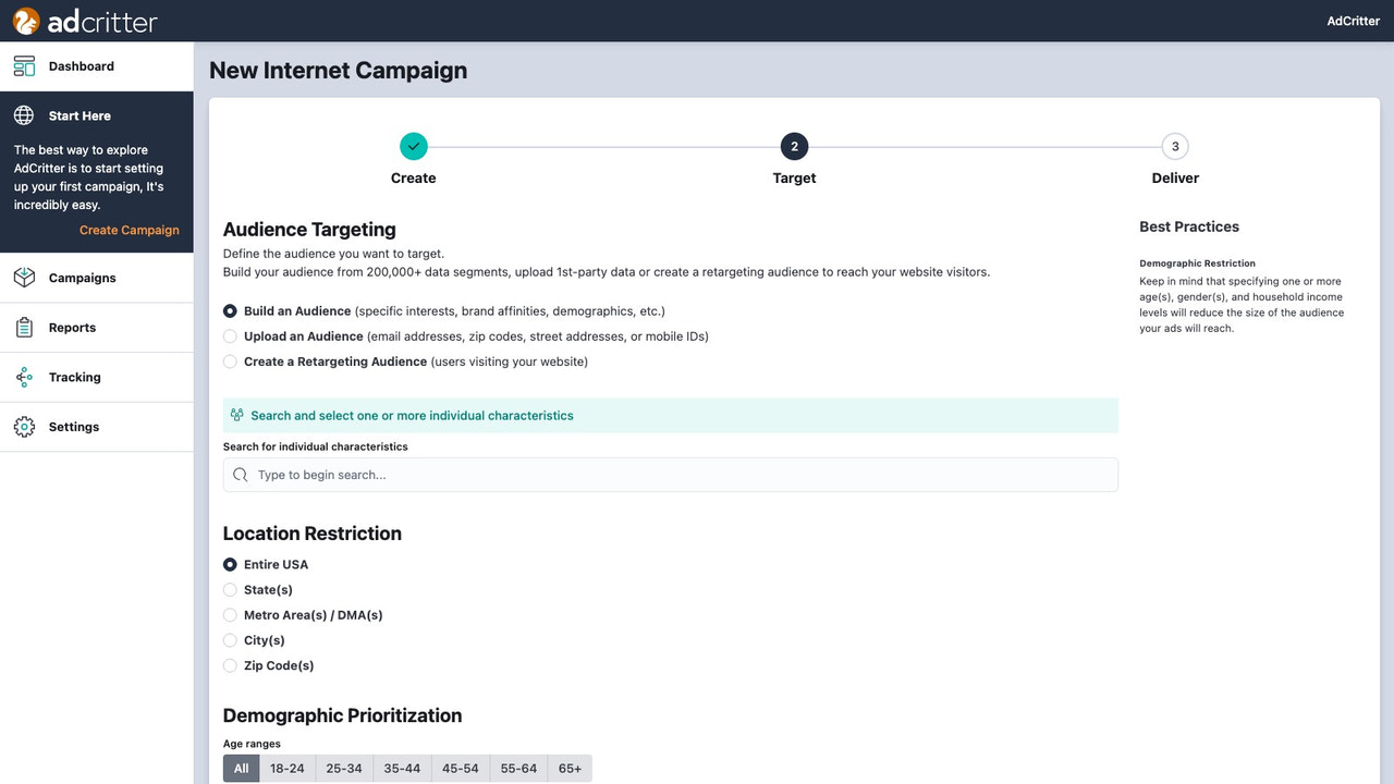 Avanceret publikum persona targeting teknologi