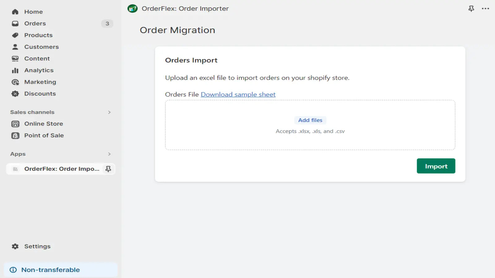 OrderFlex: Order Importer Screenshot