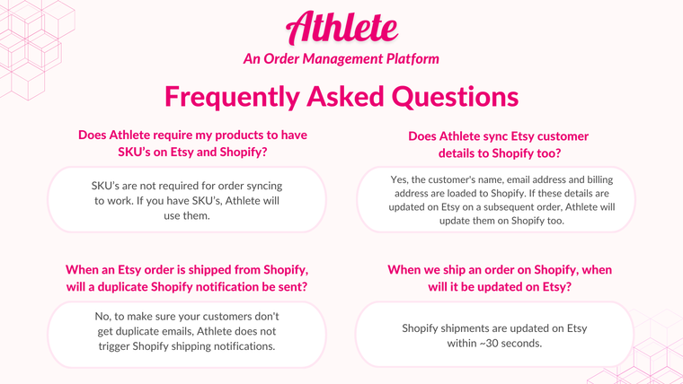 Athlete ‑ Etsy Order Sync Screenshot