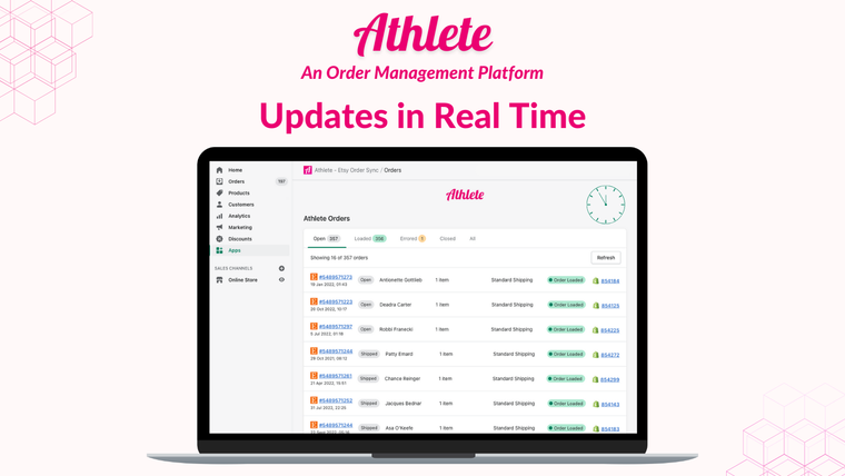 Athlete ‑ Etsy Order Sync Screenshot