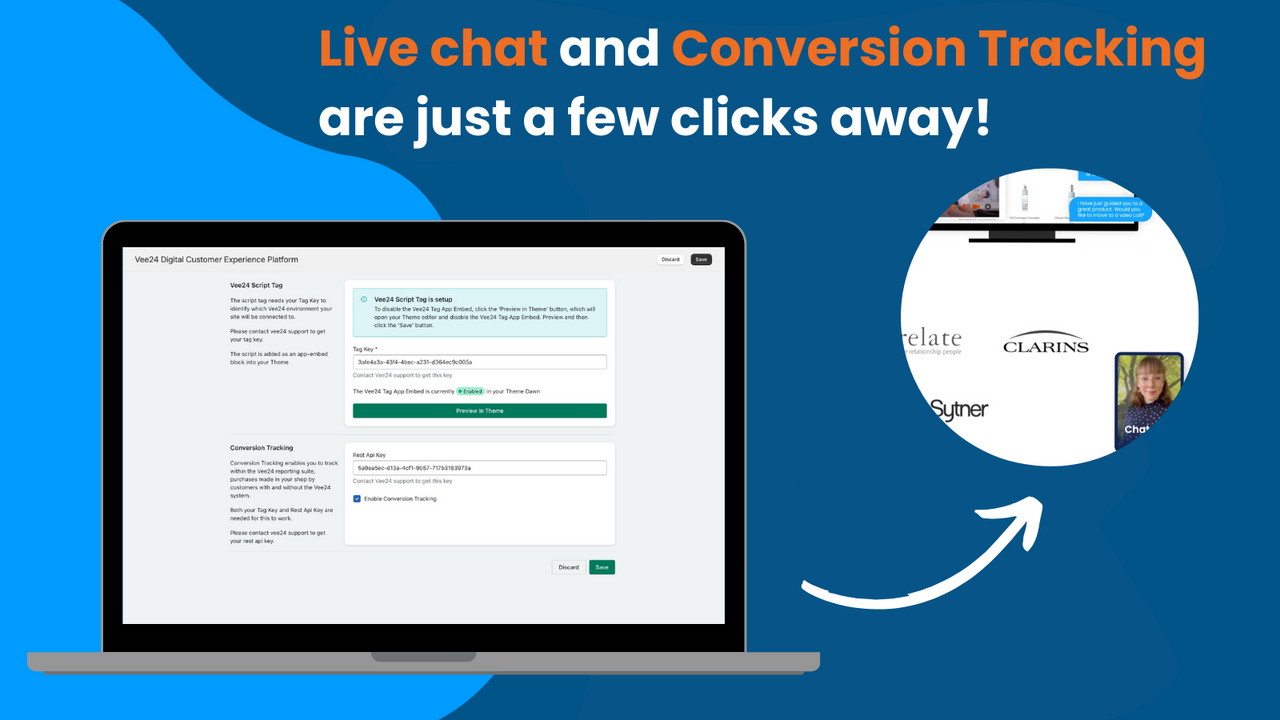 Live chat and conversion tracking - just clicks away