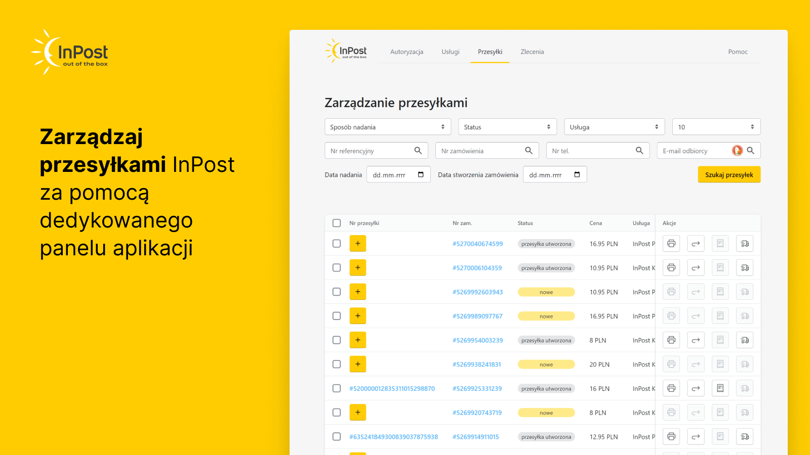 Zarządzaj przesyłkami InPost za pomocą dedykowanego panelu