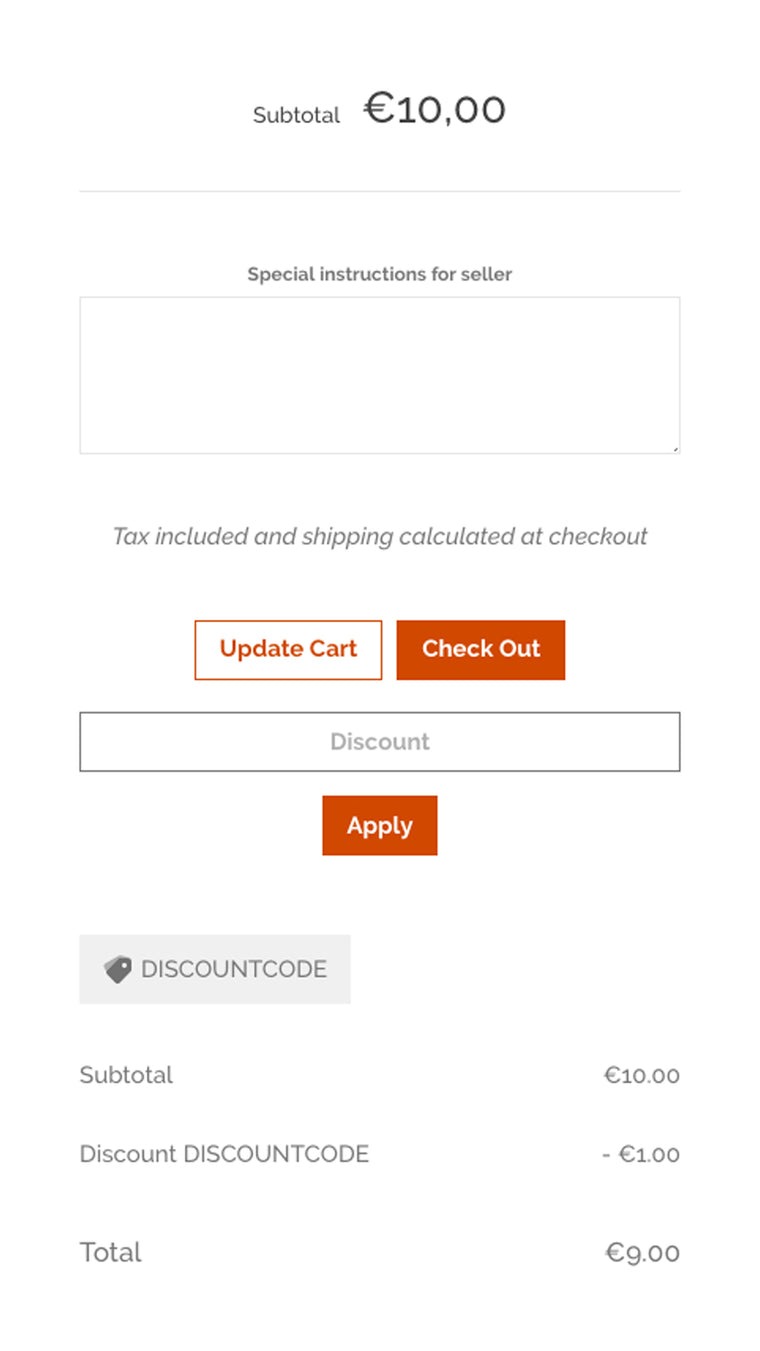 Dcode ‑ Discount codes in Cart Screenshot