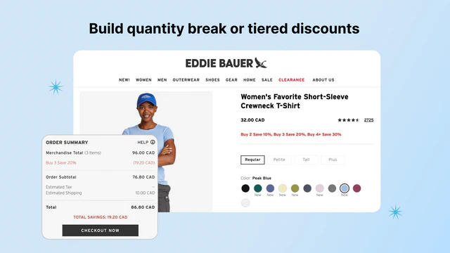 Build quantity break or tiered discounts