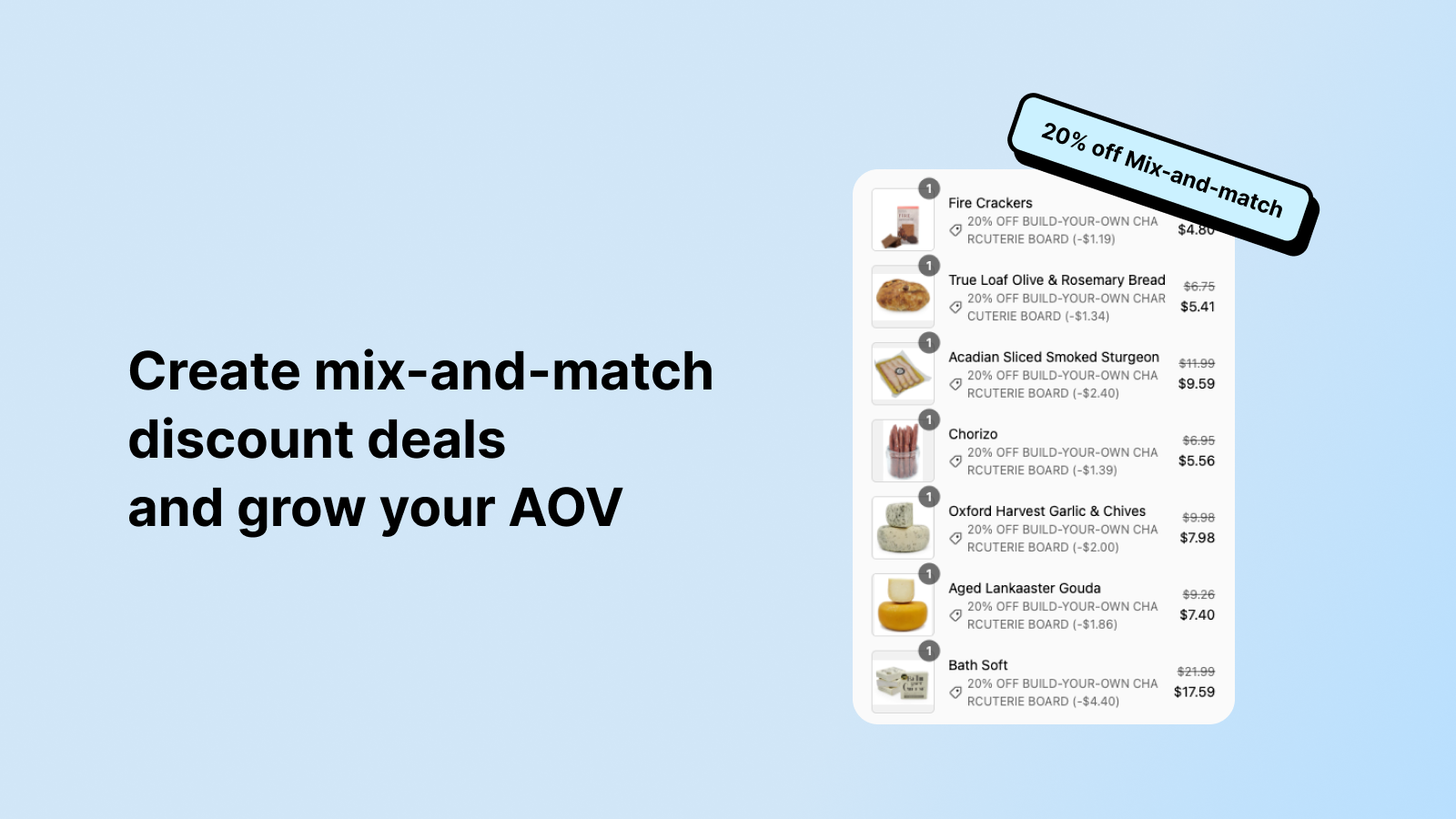 Create mix-and-match discount deals  and grow your AOV