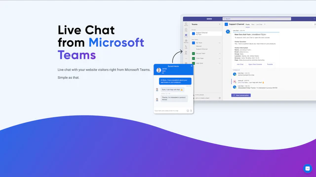 Live-Chat mit Besuchern aus Microsoft Teams