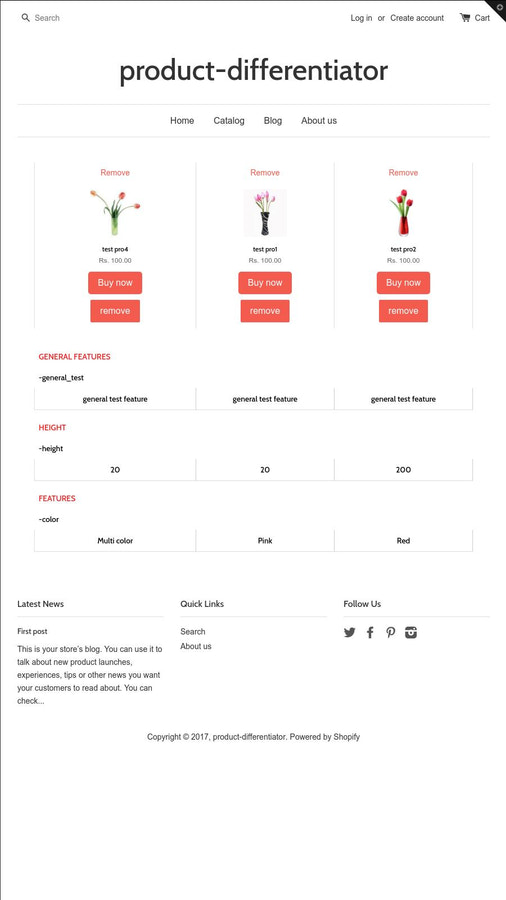 product differentiator mobile view