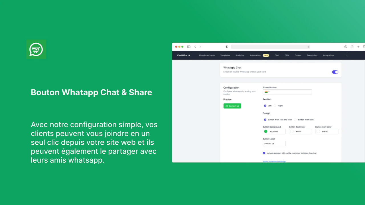 Chat and Share button
