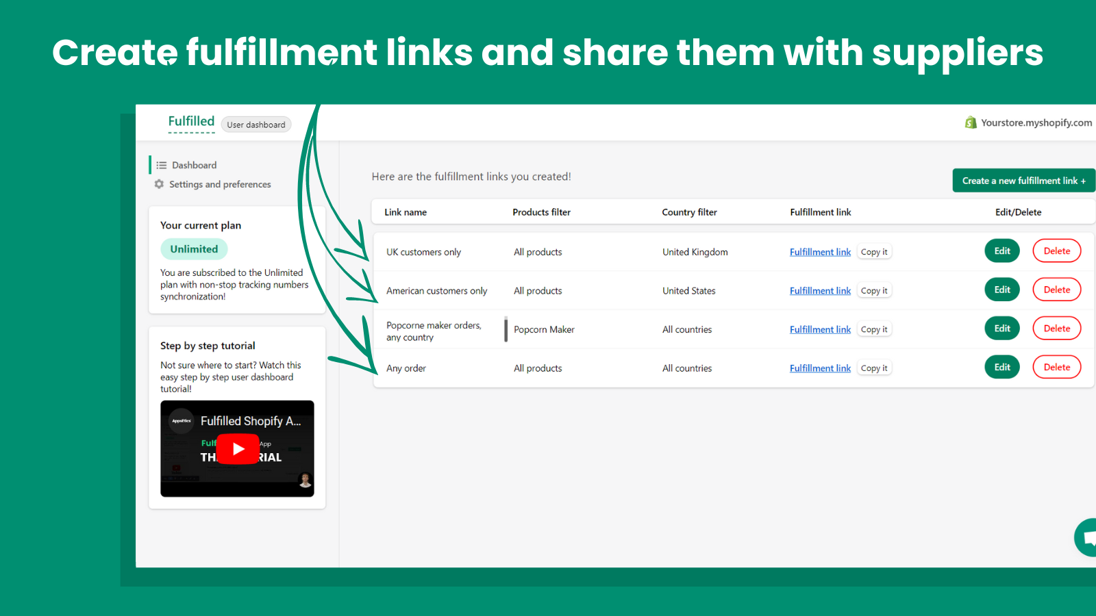 Créez des liens d'exécution pour partager les commandes avec votre fournisseur !