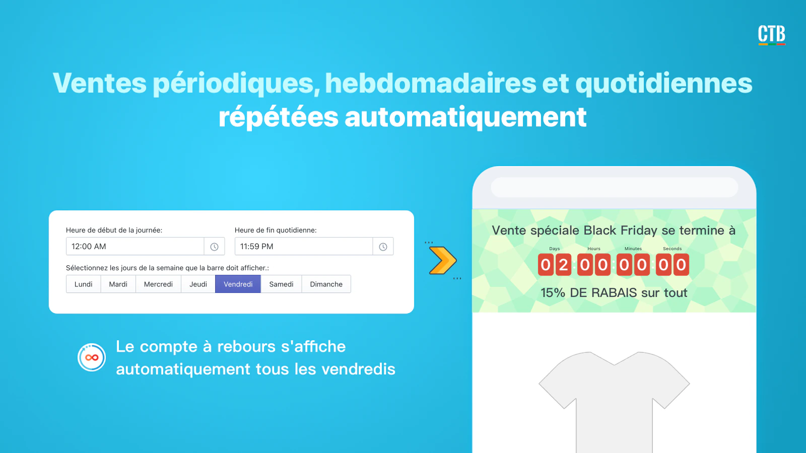 Countdown Timer Bar Hextom App - FOMO Urgence Compte à rebours