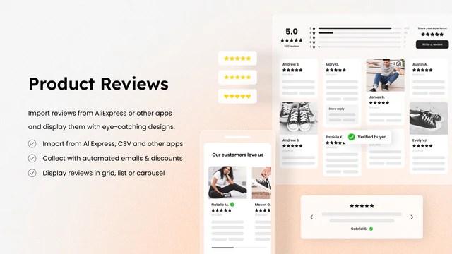 Product Reviews -  collect, import and display product reviews