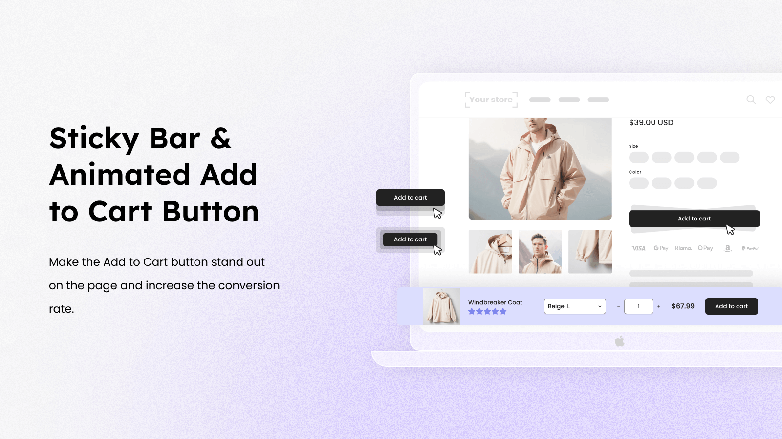 Sticky & Animated Add-to-cart Button