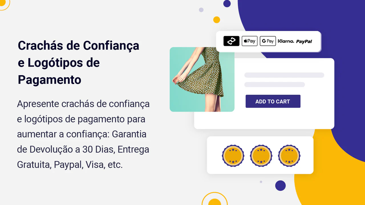 Crachás de Confiança e Logótipos de Pagamento