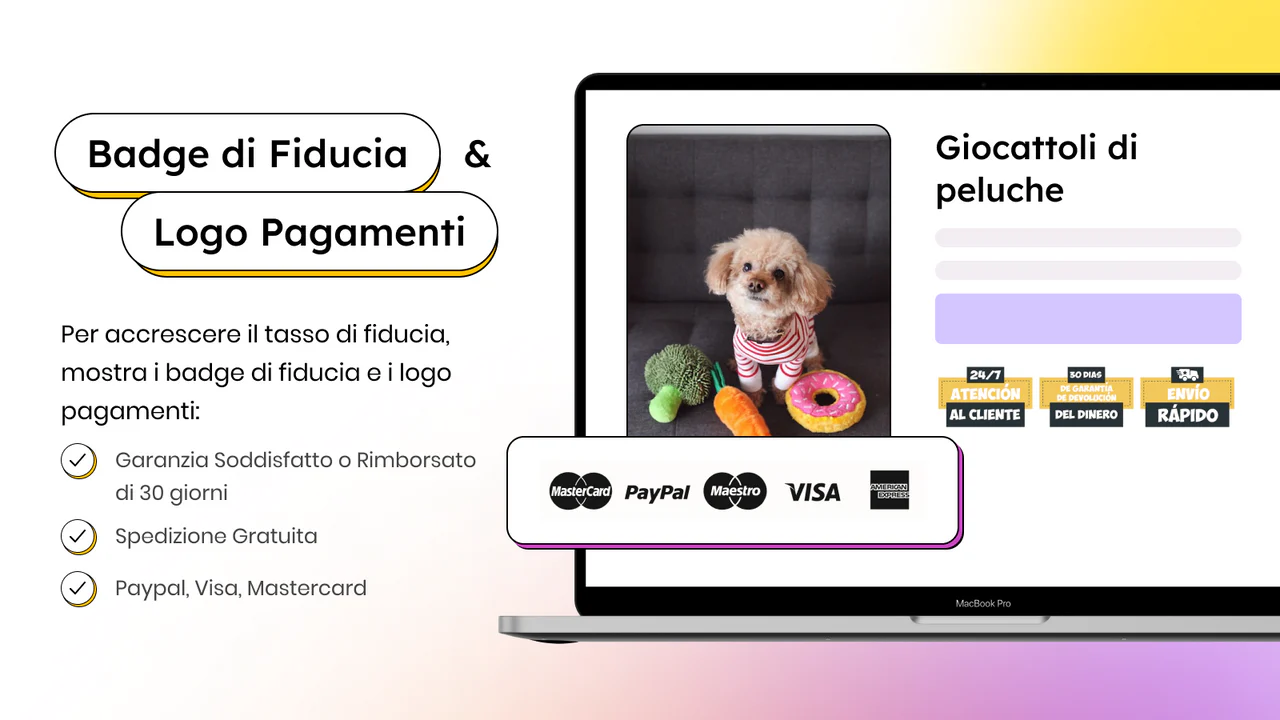 Badge di Fiducia e Logo Pagamenti