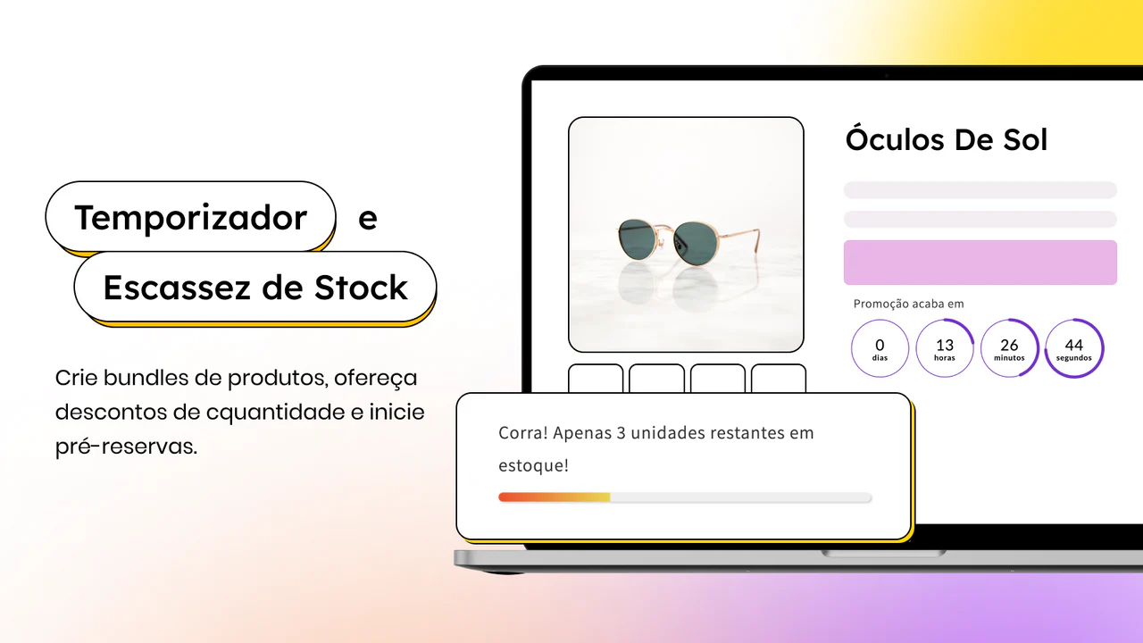 Temporizador e Escassez de Stock