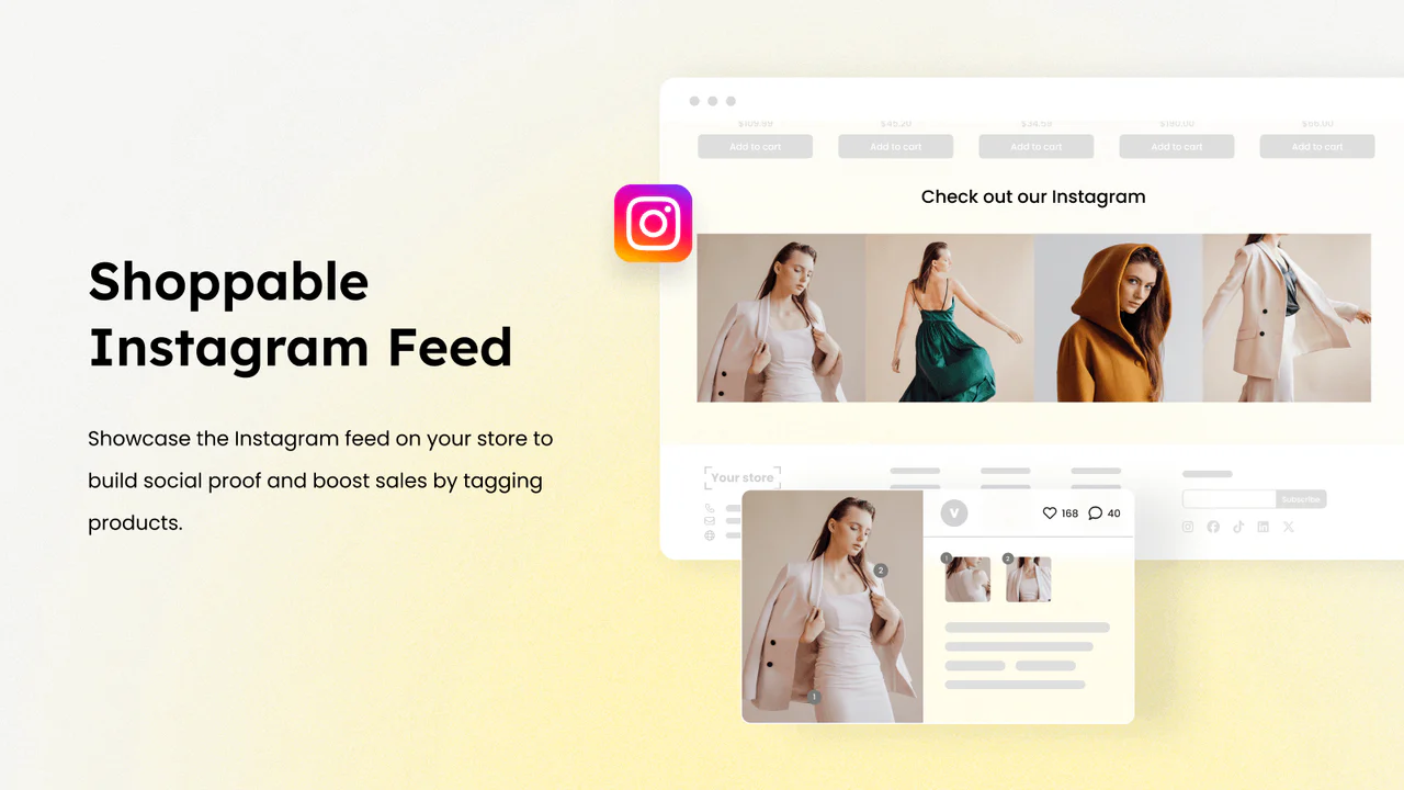 Shoppable Instagram Feed Geïntegreerd in uw Shopify Winkel