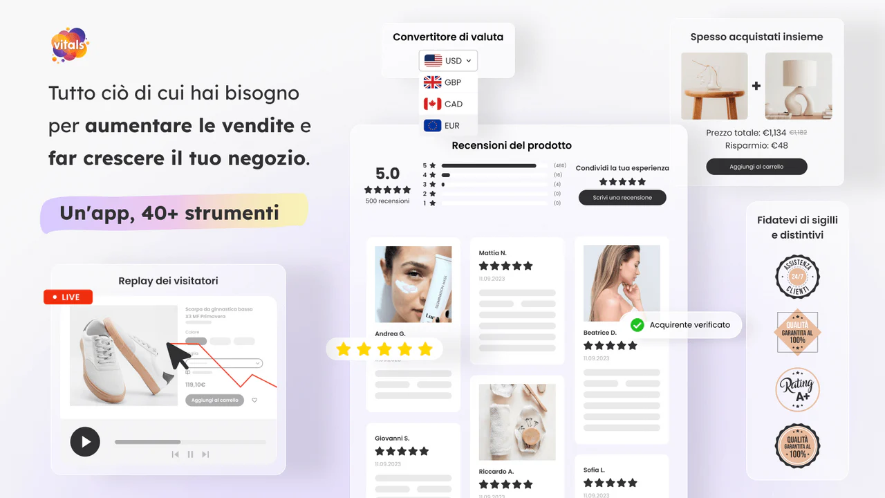 Tutte le app necessarie per scalare il tuo negozio Shopify.