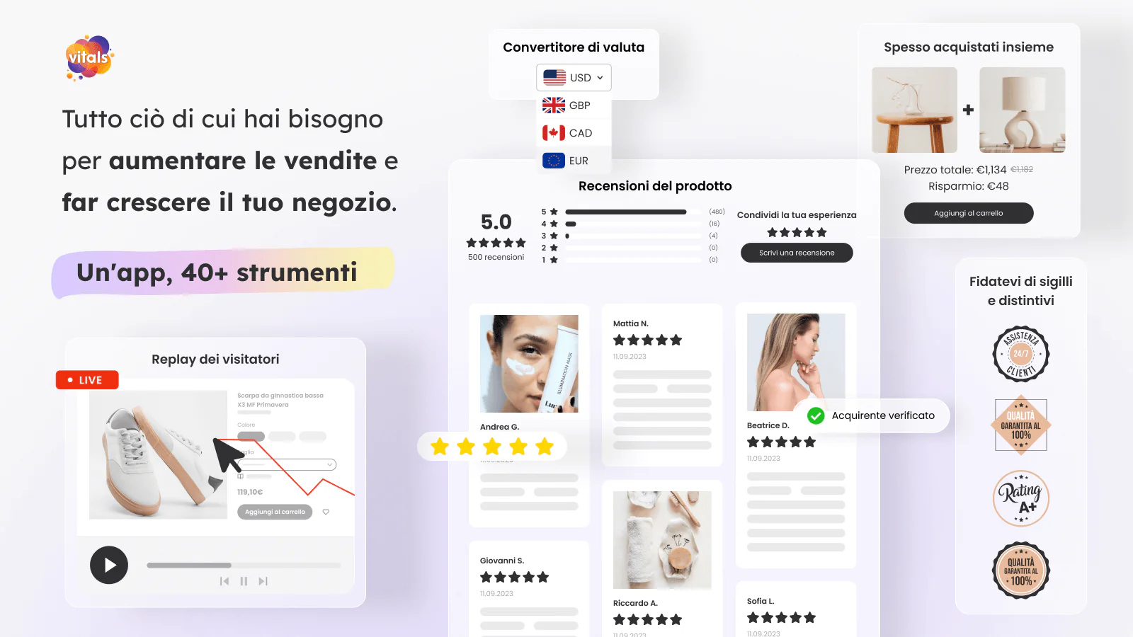 Tutte le app necessarie per scalare il tuo negozio Shopify.