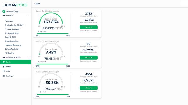 Our goal tracking feature 