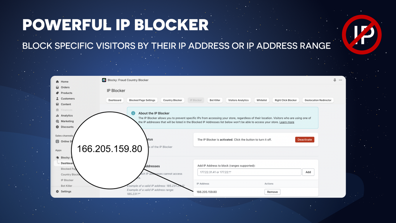 La fonction de blocage d'adresse IP : Bloquer les clients par leur IP