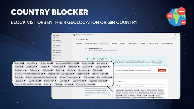 La fonction de blocage de pays GeoIP/Géolocalisation : Bloquer les pays