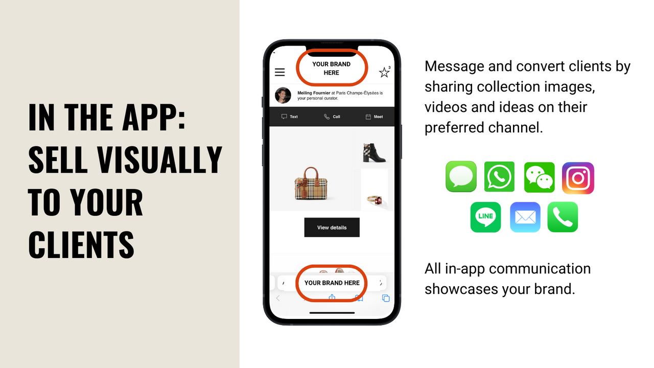 Creëer visuals in de app om te delen met uw klanten