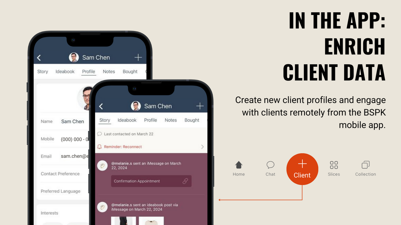 Create and update client profiles